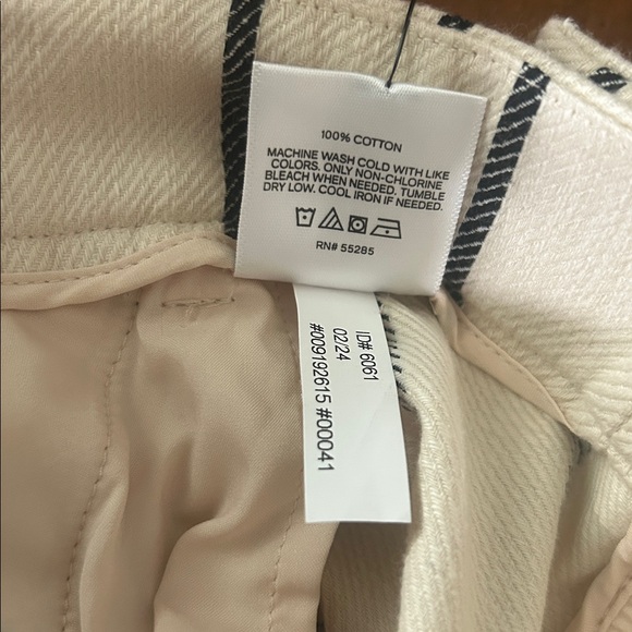 Express Editor Relaxed Trouser Wide Leg Beige Black Stripe Mid Rise Pant 6R NWT - Picture 15 of 15